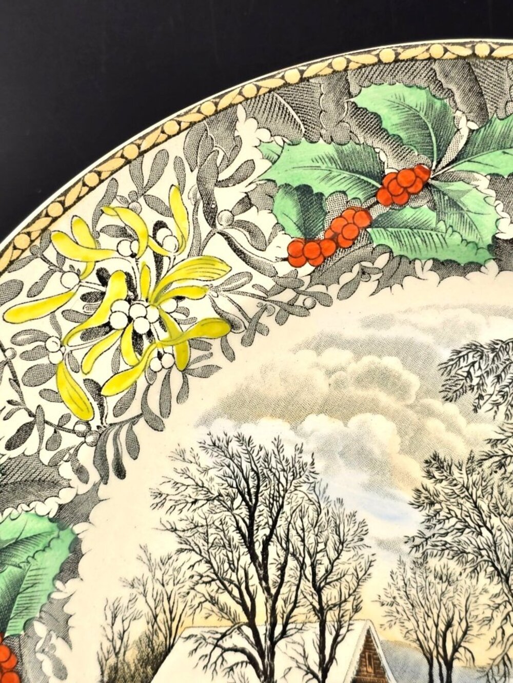 Adams China Winter Pastime 10.5" Dinner Plate Winter Scenes B. Altman England - Picture 3 of 11